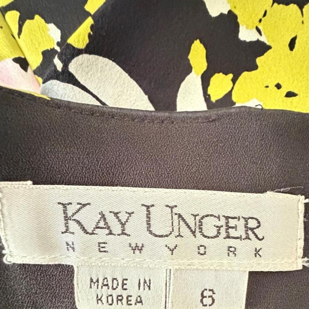 Kay Unger whimsygoth silk black floral corset top with pink & green flowers - Picture 4 of 5